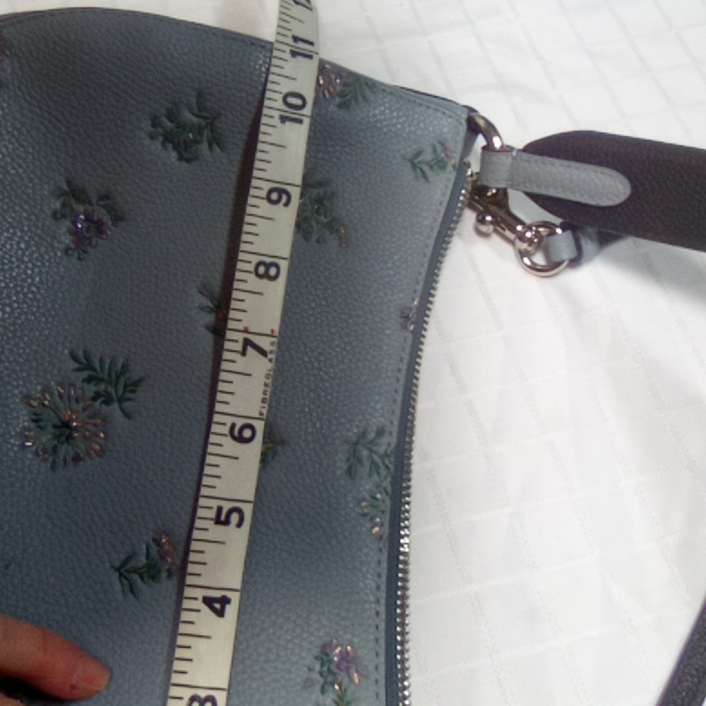 Coach Light Gray Floral Crossbody Bag - Picture 6 of 7